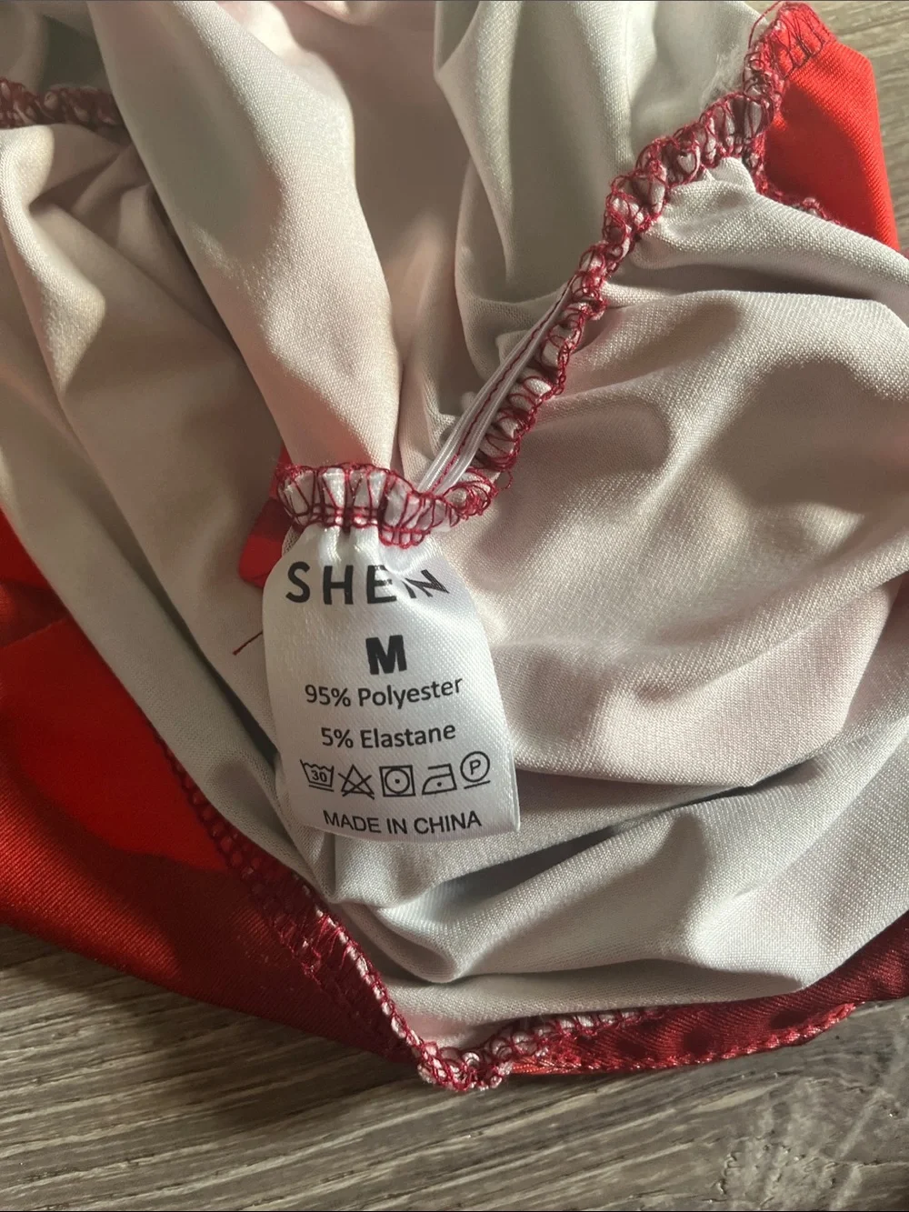SHEIN Red and Cream Satin-Look Slip Dress Set